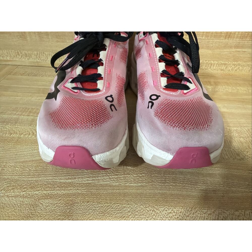 On Cloudmonster Hyper Pink Red Cream Running Shoes Sneakers Women's 7 Walking - Picture 2 of 14